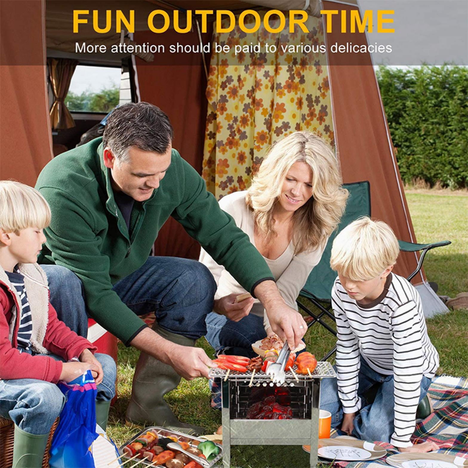 Mchoice Folding Portable Barbecue Charcoal Grill, Barbecue Desk Tabletop Outdoor Stainless Steel Smoker BBQ For Outdoor Cooking Camping Picnics Beach