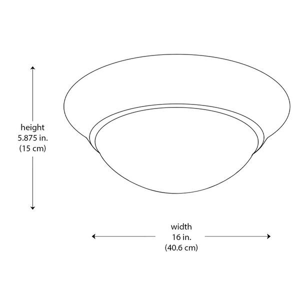 Bolton 16 in. 3-Light CFL Brushed Nickel Flush Mount Ceiling Light Fixture with Frosted Glass Shade