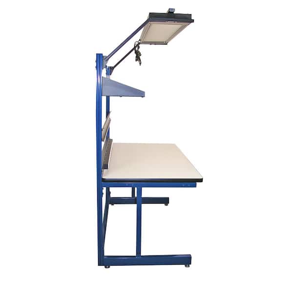 Bench in a Box 60 in. Rectangular Blue/Black 1 Drawer Computer Desks with Locking Storage