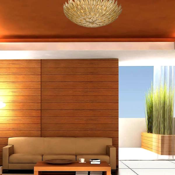 Heather I 20 in. 3-Light Gold Flush Mount