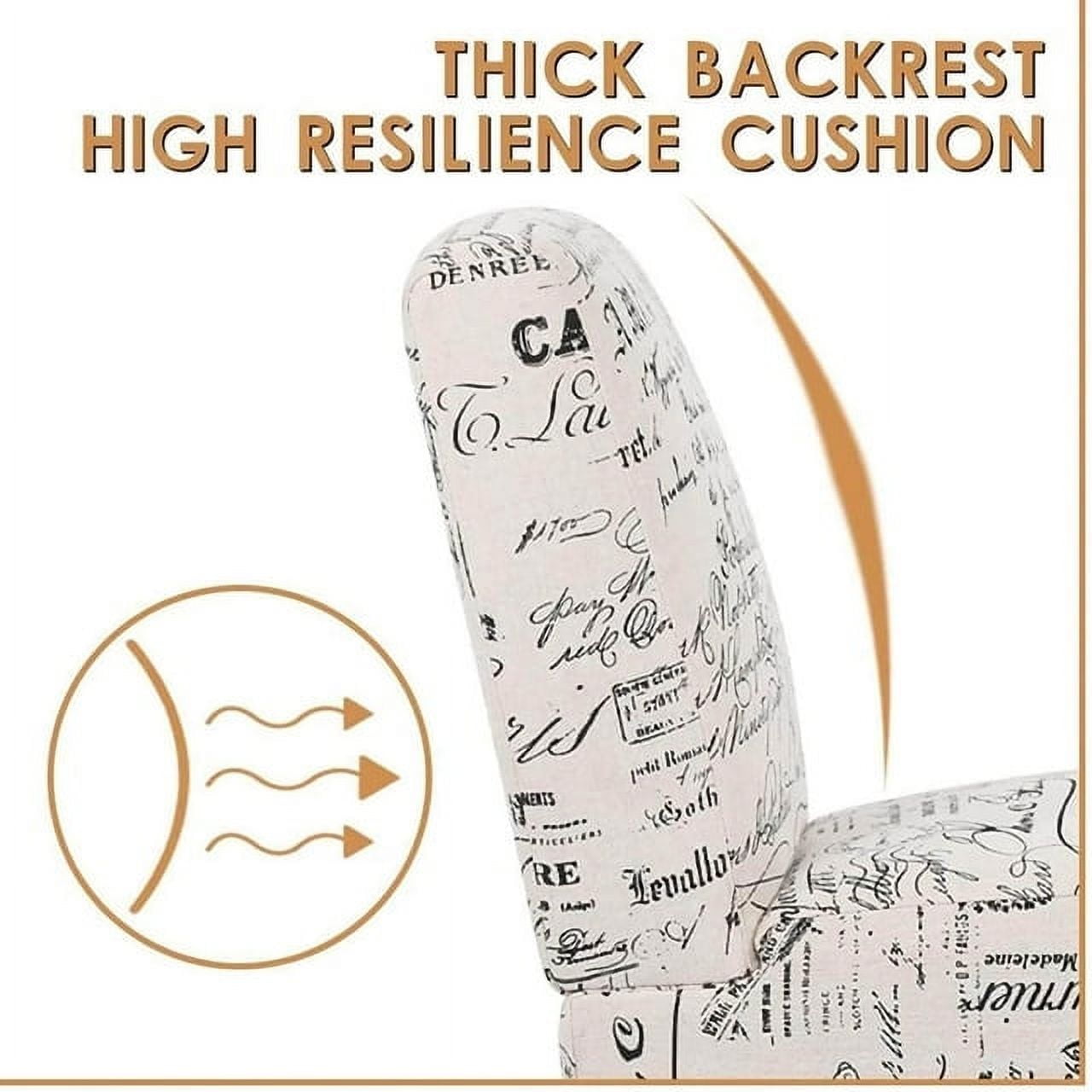 NiamVelo Accent Chairs Set of 2 Fabric Chair for Living Room Modern Design Armless Dining Chairs, Comfy Upholstered Single Sofa Chairs Side Chairs, White