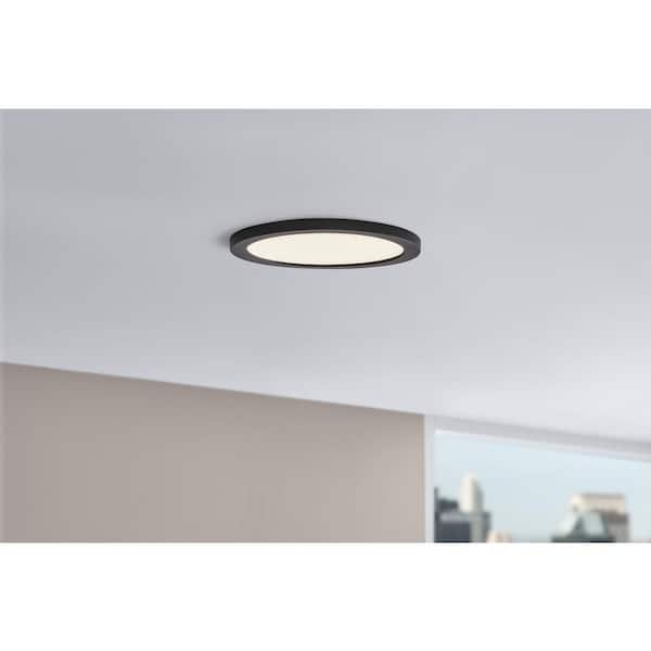 13 in. New Ultra-Low Profile Edgelit 5CCT Selectable LED Flush Mount Matte Black (2-Pack)
