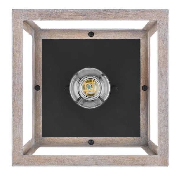 Burkepoint 8.25 in. 1-Light Woodgrain Flush Mount