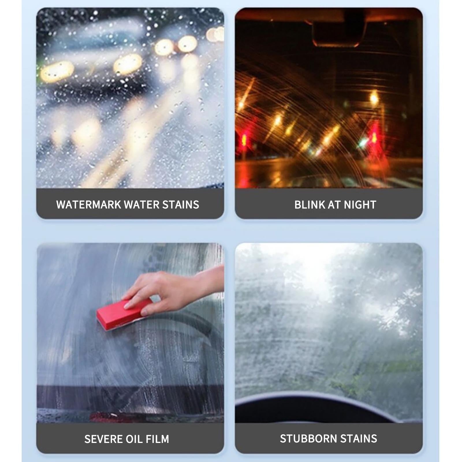 Tepsmf Popular Car Oil Film Cleaning Emulsion, Windshield Oil Film Stain Removal, Wiper Oil Film Cleaning Agent 150ml