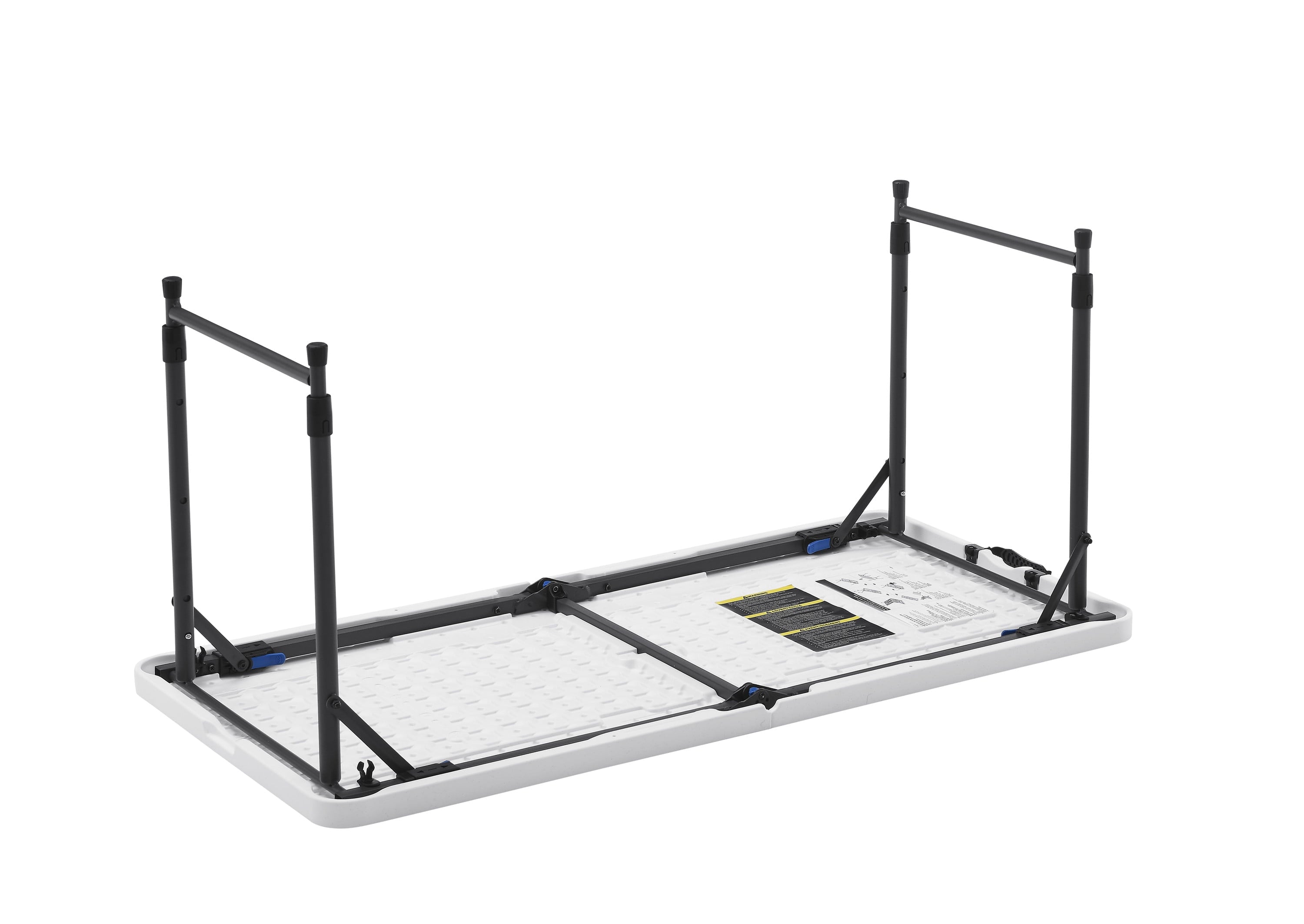 Mainstays 4 Foot Adjustable Height Premium Folding Table, White Granite