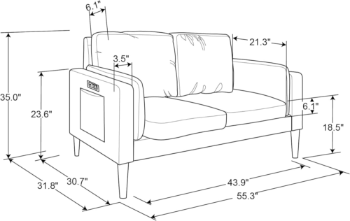 Nolan Loveseat, Light Grey