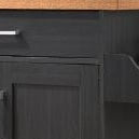 Hodedah Kitchen Cart with Spice Rack plus Towel Holder, Beech