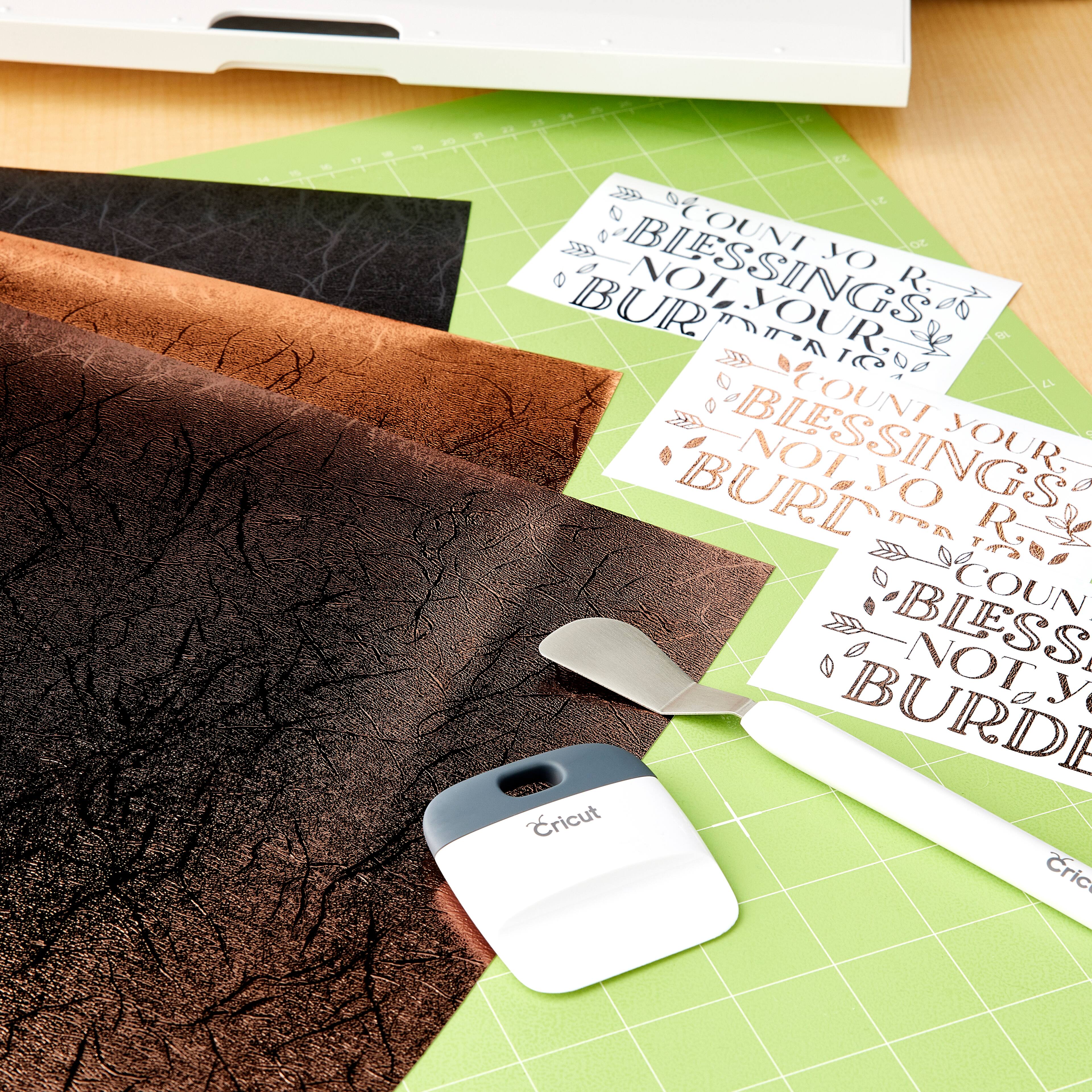 9 Packs: 3 ct. (27 total) Cricut® Dark Metals Premium Permanent Textured Metallic Vinyl