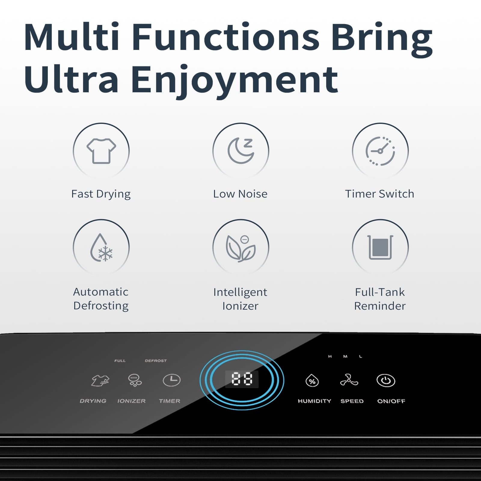 HUMSURE Dehumidifier 50 Pint Intelligent Humidity Control, 4,500 sq. ft. for Basements, Large Rooms, Bathrooms, Max Moisture Removal 70 Pints (95 