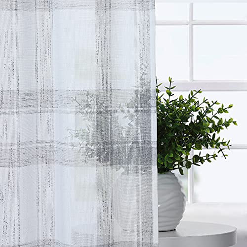 Yiwa Kitchen Valance Curtains, Buffalo Check Valance Curtains Farmhouse Window Decor Rustic Window Treatment, 27
