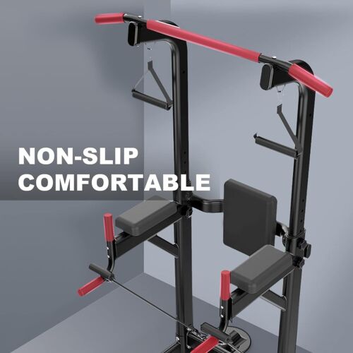 Power Tower Dip Station Pull Up Bar Exercise Tower Adjustable Pull Up Station