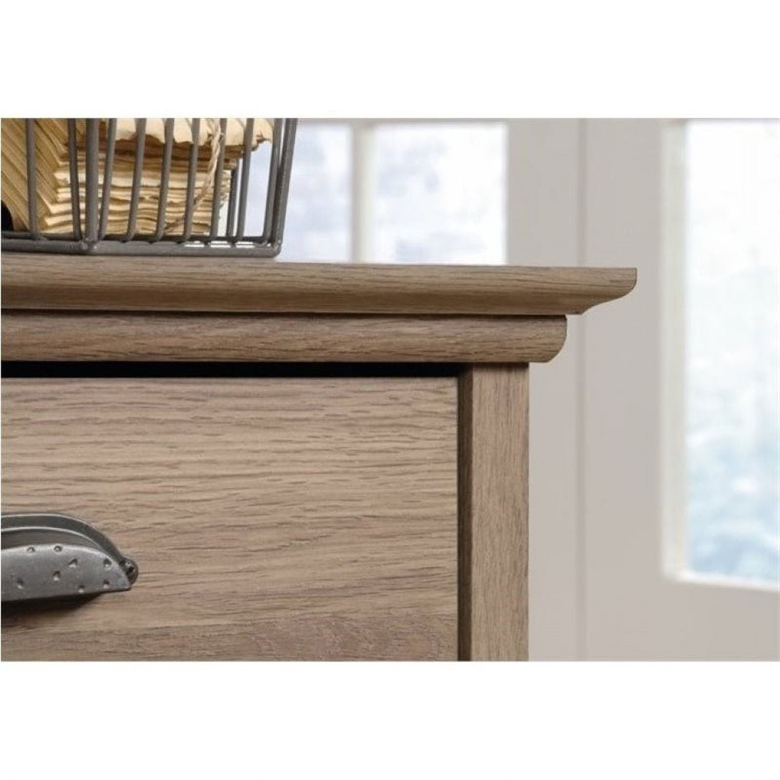 Bowery Hill Traditional Wood Executive Desk with File Drawer in Salt Oak