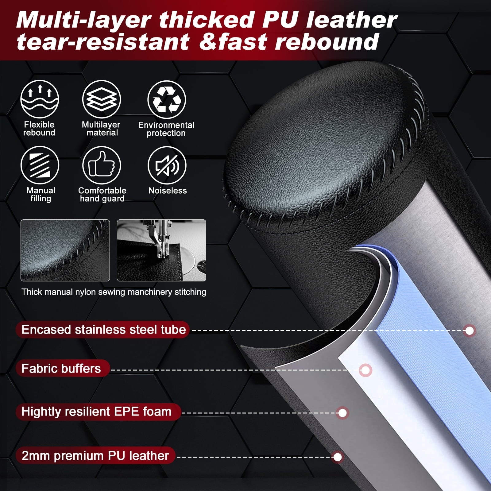 XDDIAS Freestanding Punching Bag 67in-182lbs with with Stand for Adult Youth Kids - Freestanding Boxing Bag for Home Gym Office,Black