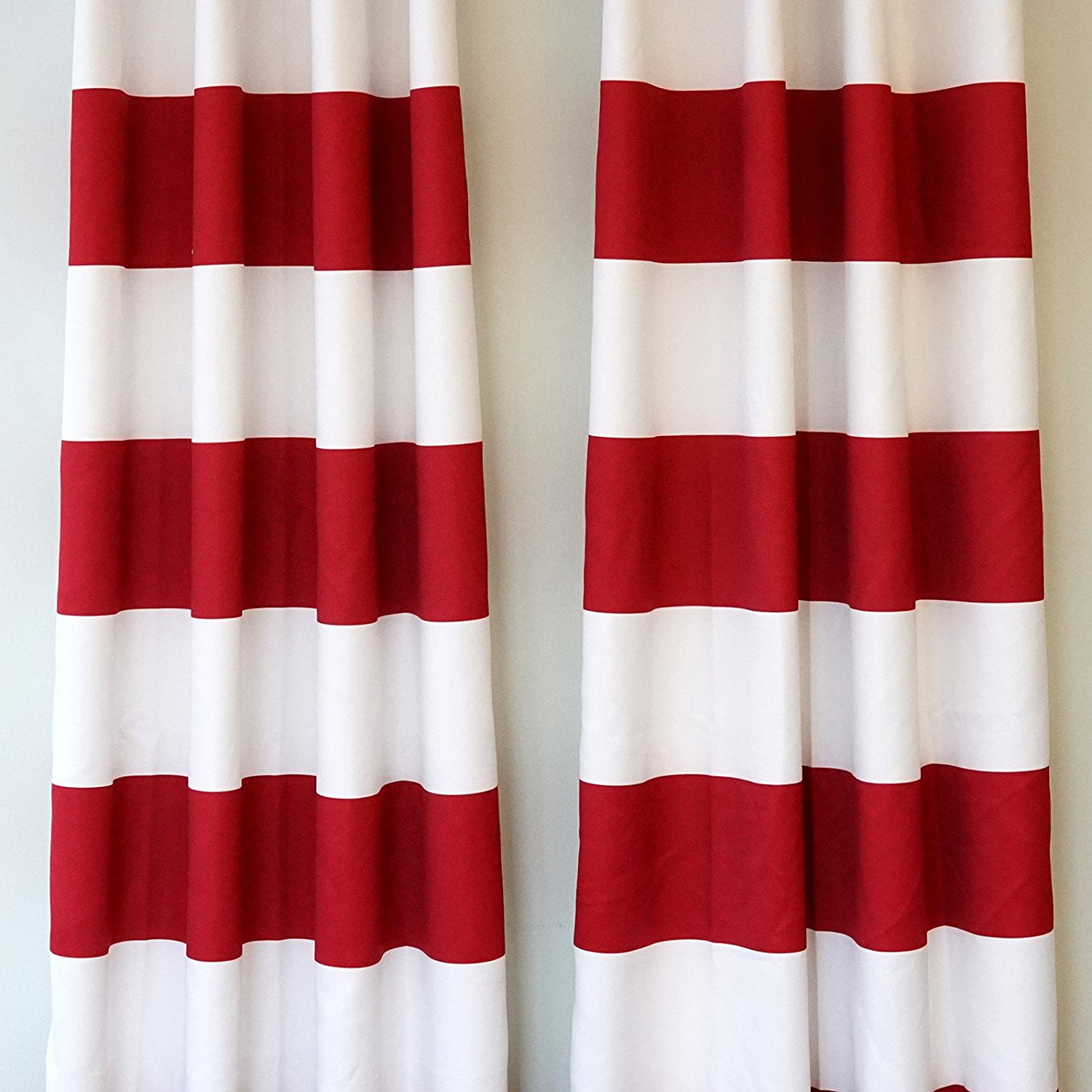 DriftAway Mia Stripe Room Darkening Grommet Unlined Window Curtains, Set Of Two Panels, Each 52