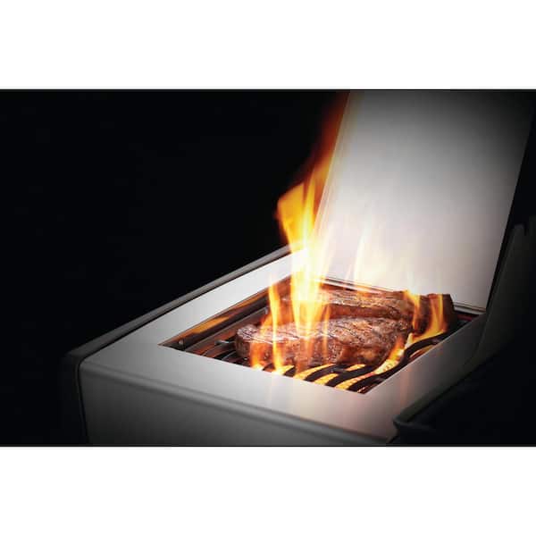 Rogue 4-Burner Propane Gas Grill with Infrared Side Burner in Stainless Steel