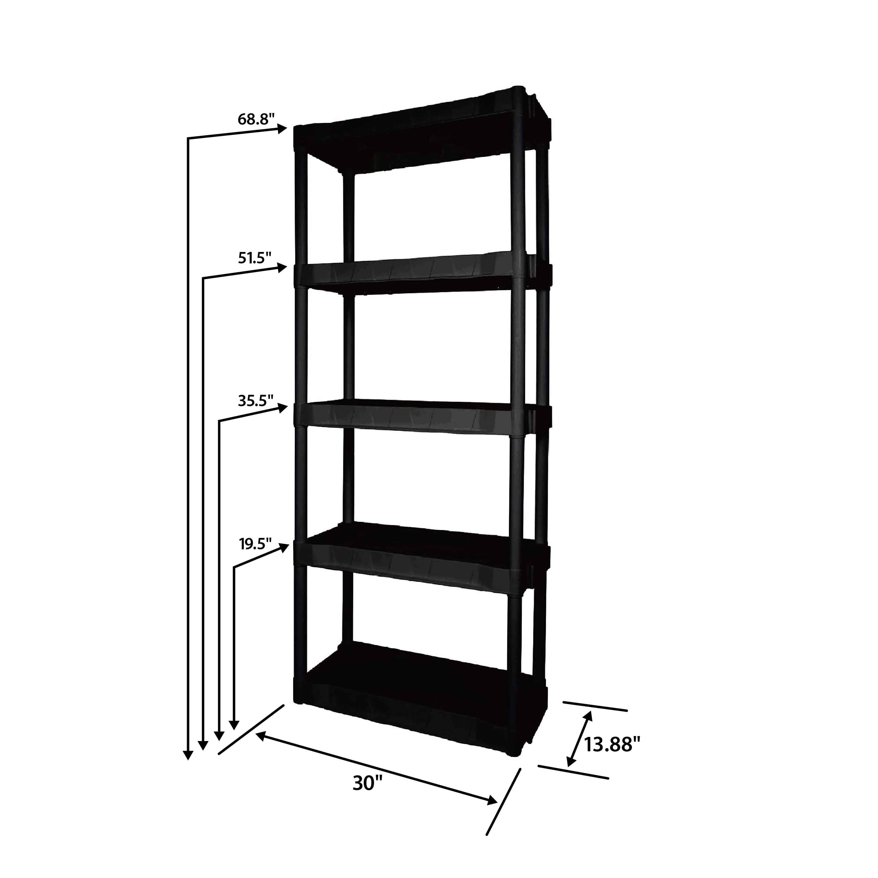 Hyper Tough Plastic 5-Tier Storage Shelf Unit 68.8