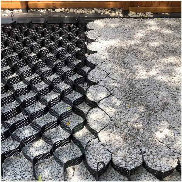 10 ft. x 26 ft. x 2 in. Plastic Ground Geo Grid Driveway Ground Pavers Geocell, with J Steel Rebar (16-Pack)