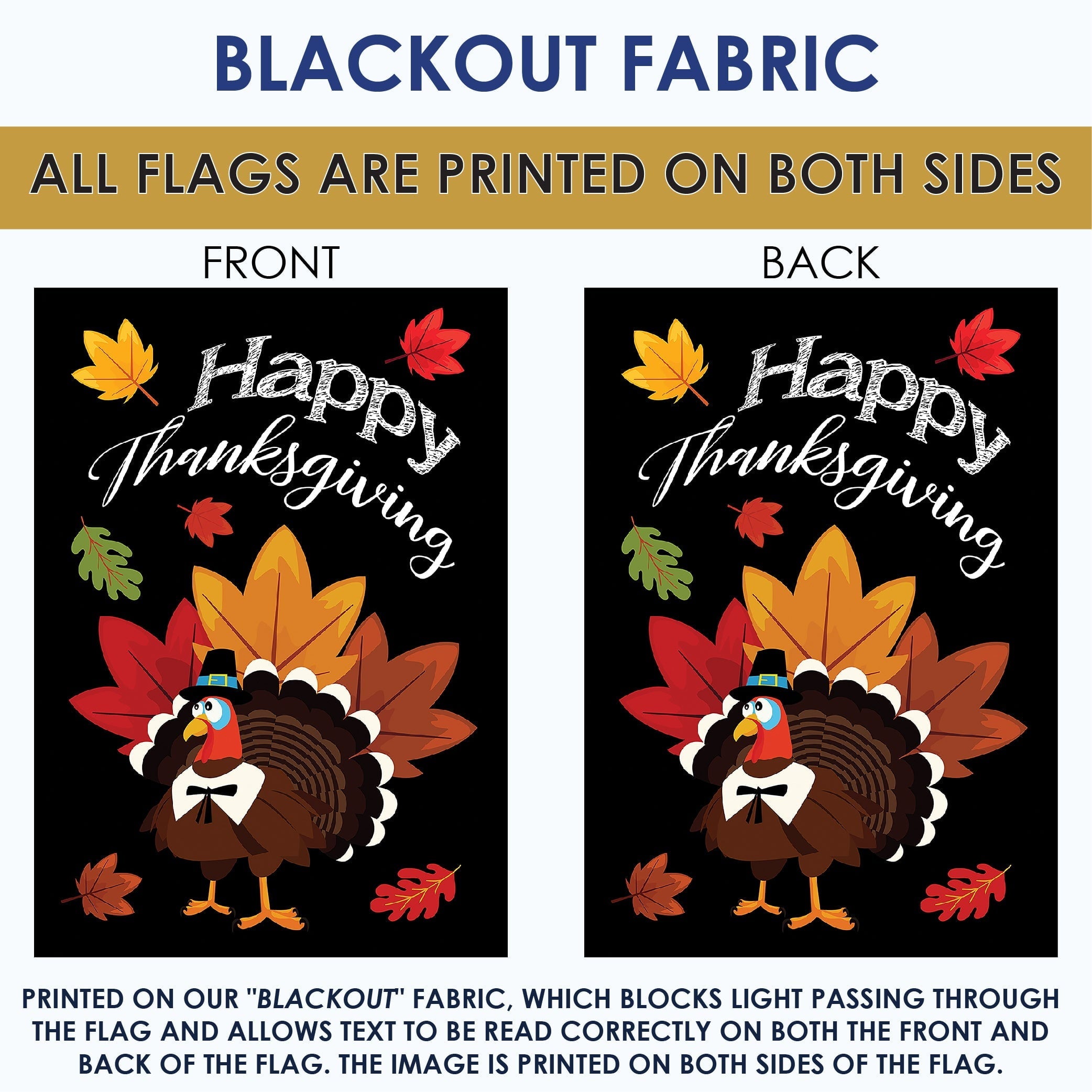 Toland Home Garden Pilgrim Turkey Fall Thanksgiving Flag Double Sided 12x18 Inch