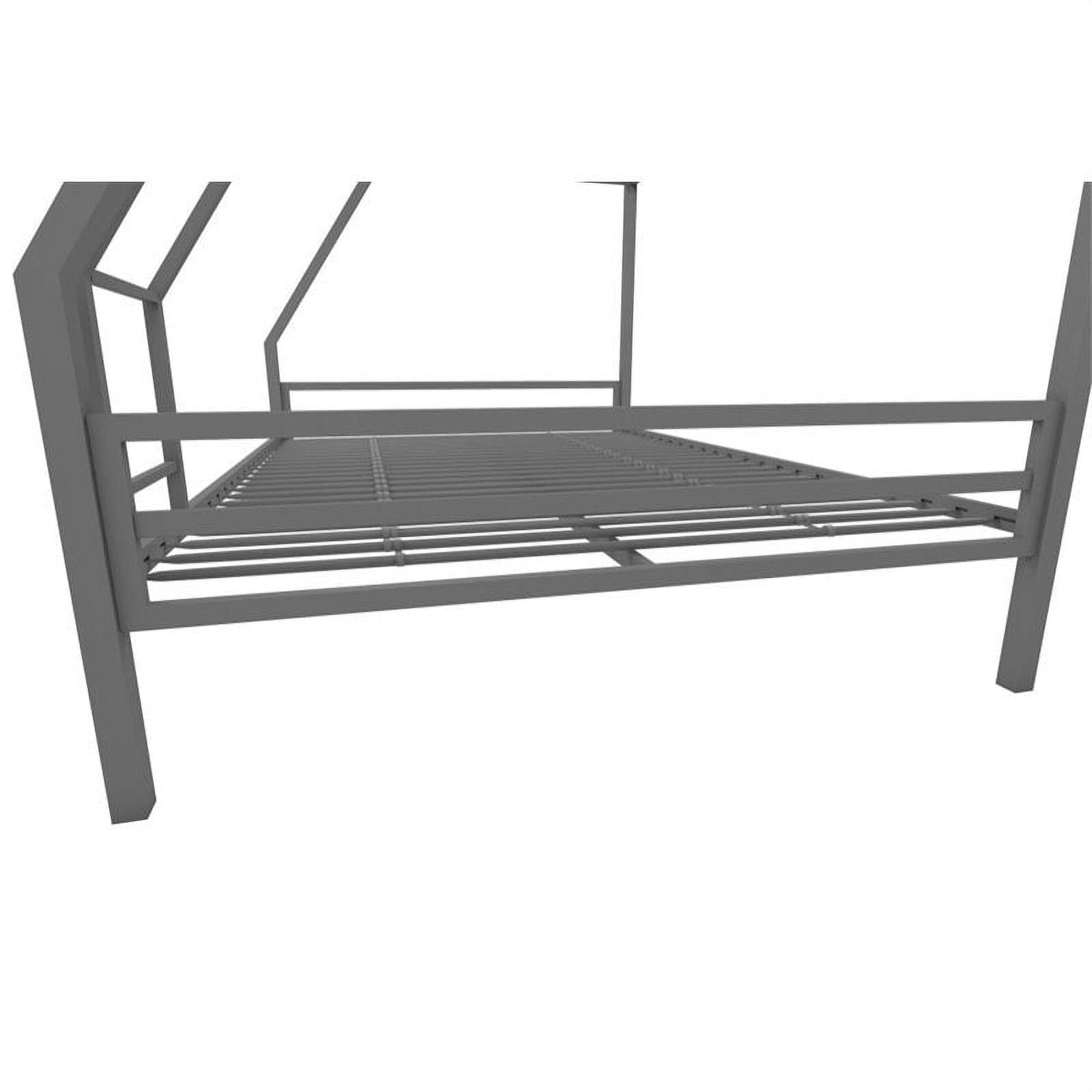 Teen Novogratz Charlie Twin-Over-Full Metal Bunk Bed, Gray