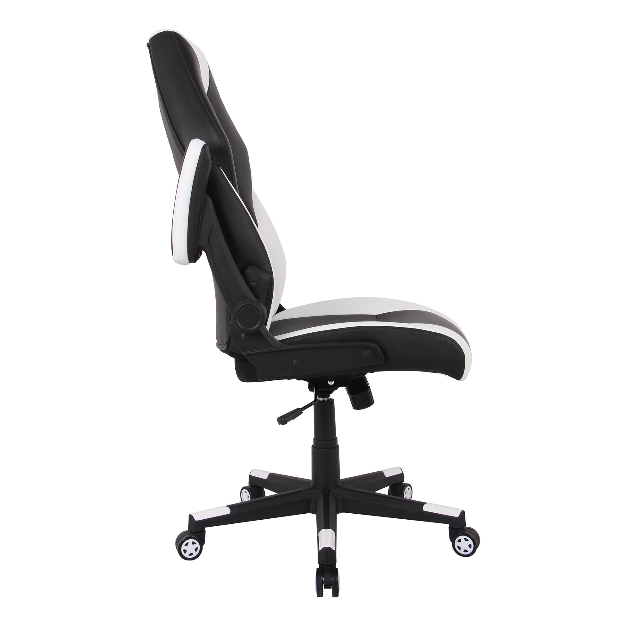 RS Gaming™ RGX Faux Leather High-Back Gaming Chair, Black/White, BIFMA Compliant