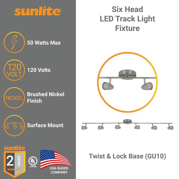 4.5 ft. 6-Light Brushed Nickel GU10 Base Track Lighting Kit