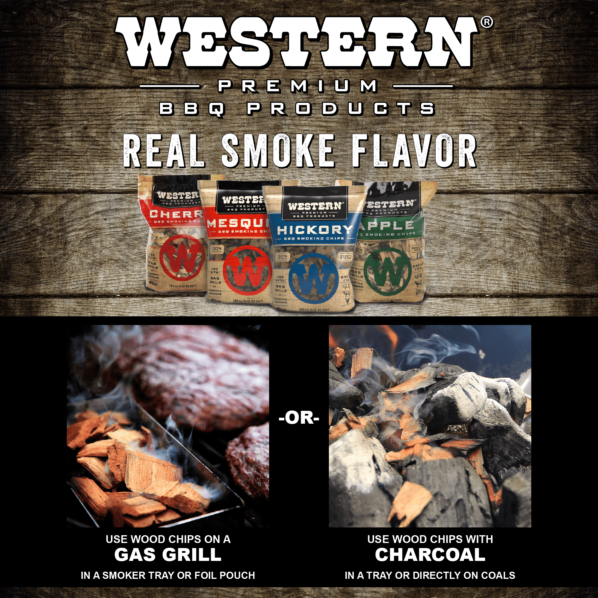 Western Premium BBQ Products Apple BBQ Smoking Chips, 180 cu in