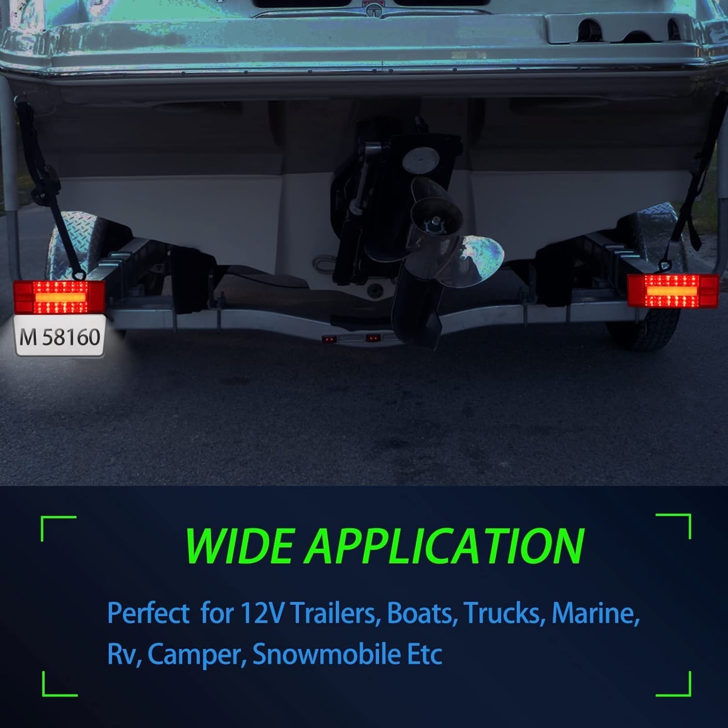 VINAUO Trailer Lights,Boat Trailer Lights,Trailer Lights Kit,Led Trailer Lights Kit,IP68 Waterproof Submersible,DOT Approval