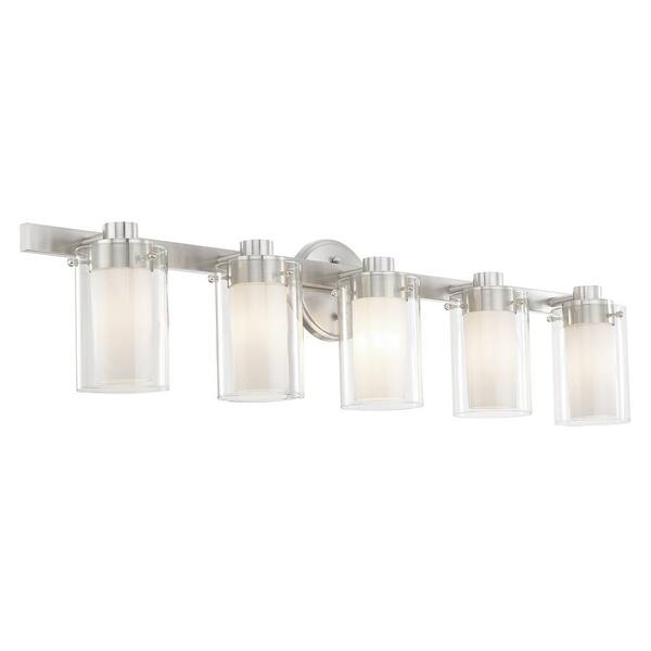Manhattan 5 Light Brushed Nickel Bath Vanity