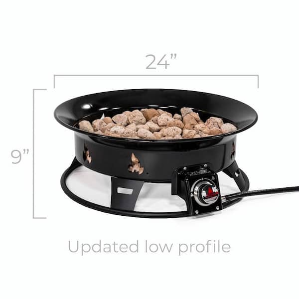 Okanagan 24 in. Portable Outdoor Steel Propane Gas Fire Pit with Soft Cover