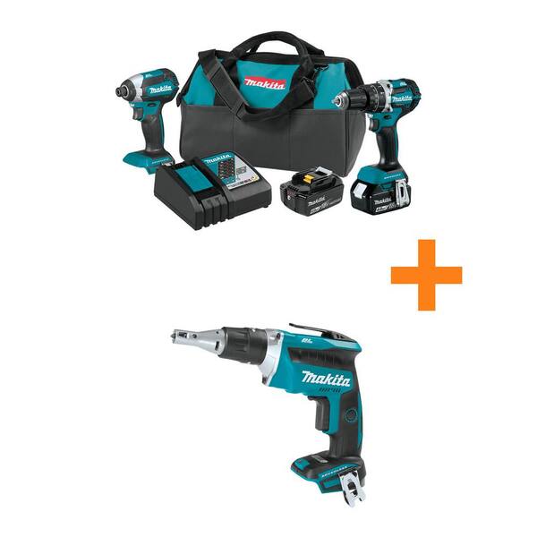 18V LXT Lithium-Ion Brushless Cordless 2-Pc. Combo Kit (4.0Ah) with bonus 18V LXT Cordless Drywall Screwdriver