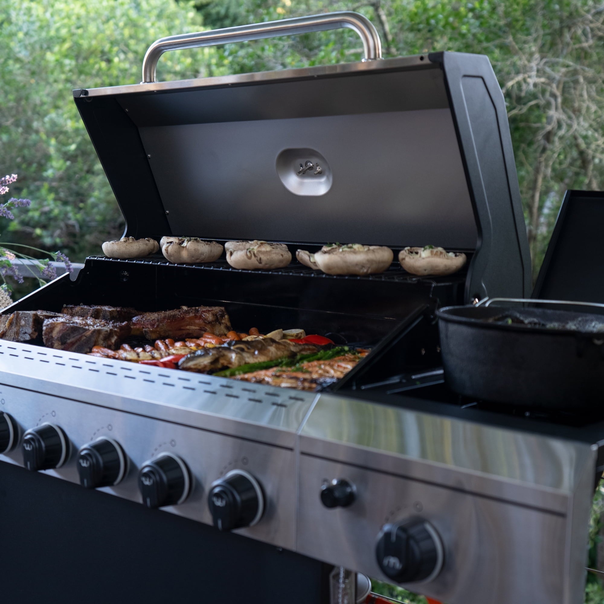 Megamaster 6-Burner Propane Gas Grill With Side Burner