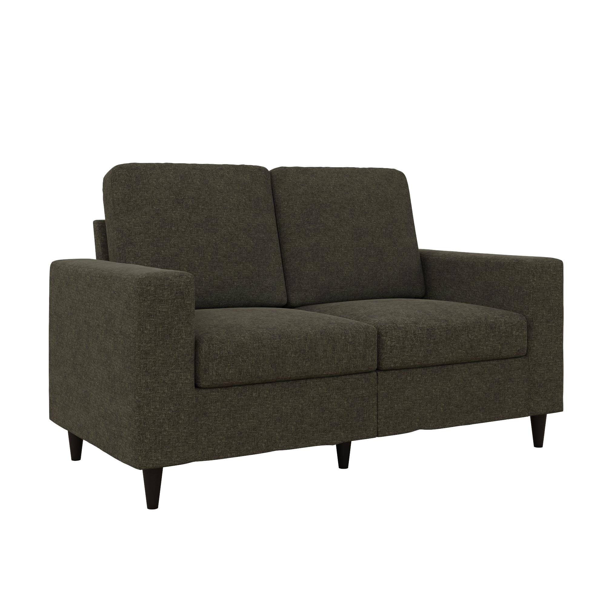 DHP Cooper Loveseat 2 Seater Sofa, Gray Linen