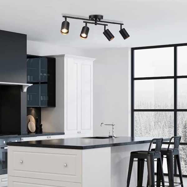 Miller 2.16 ft. 4-Light Matte Black Fixed Track Lighting Kit
