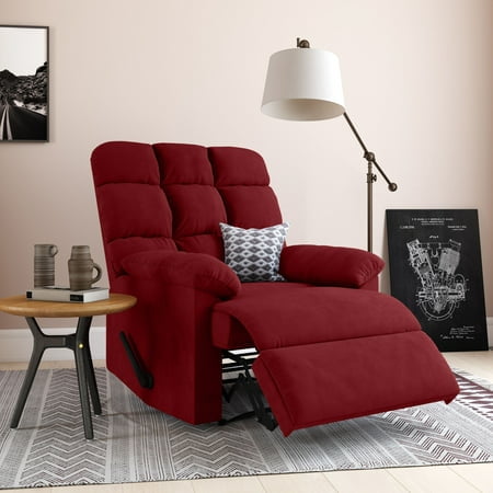 Mainstays Crimson Red Microfiber Recliner