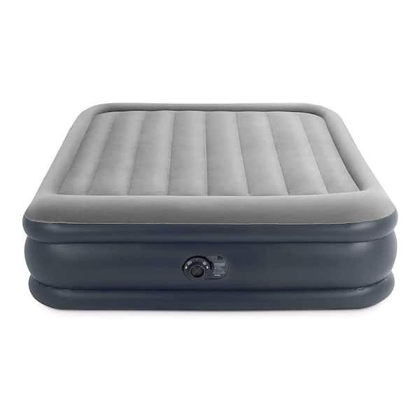 Queen Dura Beam Deluxe Pillow Raised Airbed Mattress with Built In Pump
