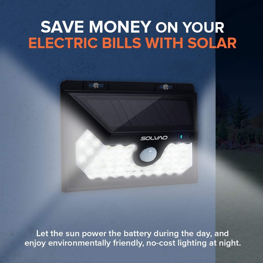 SOLVAO 60 LED Solar Motion Sensor Outdoor Lights - Solar Security Lights (2 Pack)