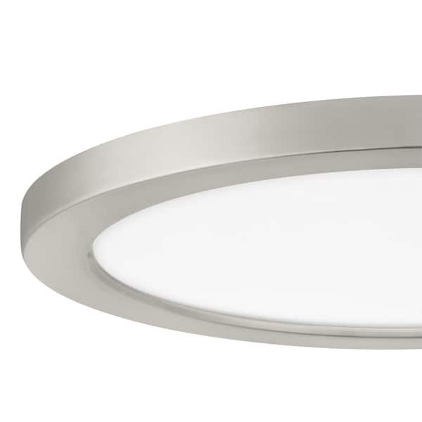 13 in. New Ultra-Low Profile Edgelit 5CCT Selectable LED Flush Mount Brushed Nickel (2-Pack)