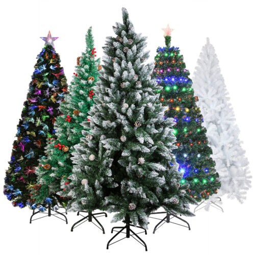 Artificial Christmas Tree with LED Lights / Snow Flocked / Pre Lit Fiber Optic