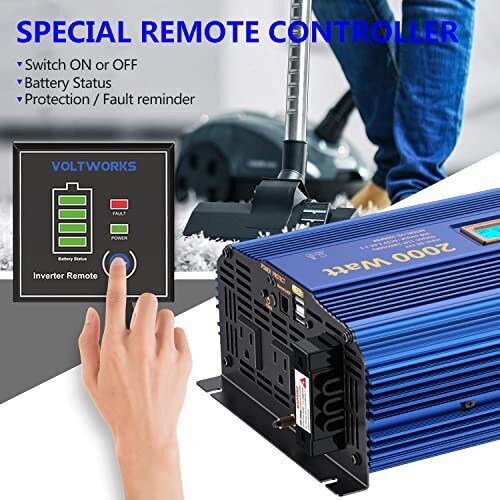 Power Inverter 2000w DC 12V to AC 120V Modified Sine Wave Inverter with 2000W