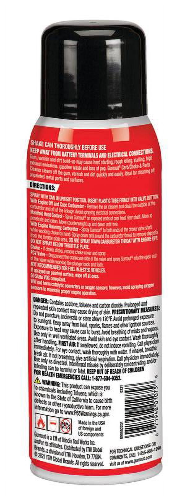 Gumout Carb/Choke and Parts Cleaner 14 oz - 800002231W