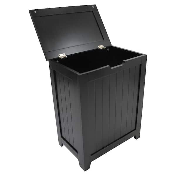 Contemporary Country Black Hamper with Wainscot Panels