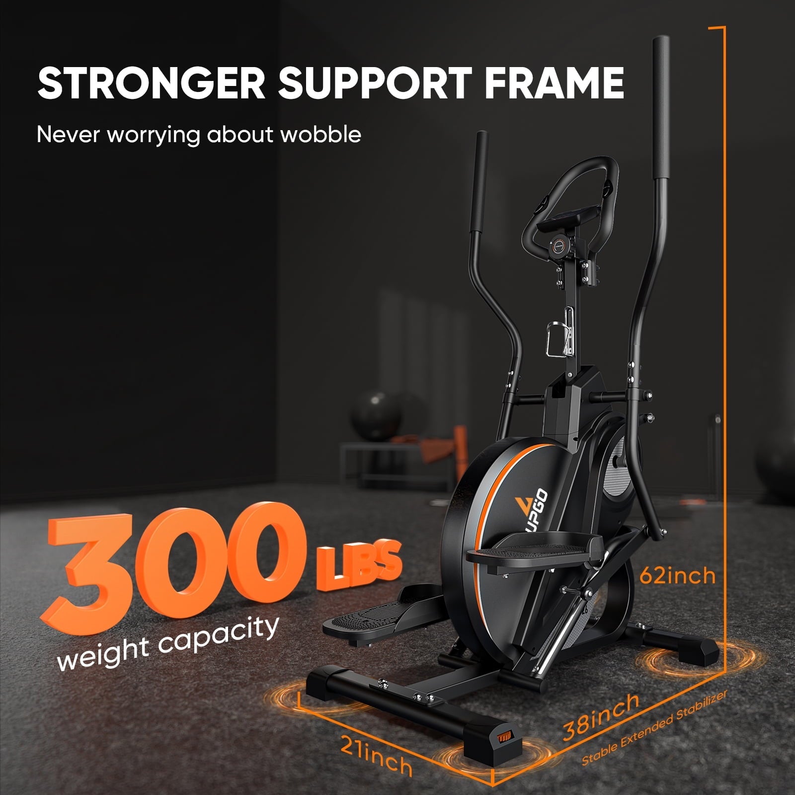 UPGO Pro Cardio Climber Stepping Elliptical Machine, 3 in 1 Elliptical, Total Body Fitness Cross Trainer with Hyper-Quiet Magnetic Drive System