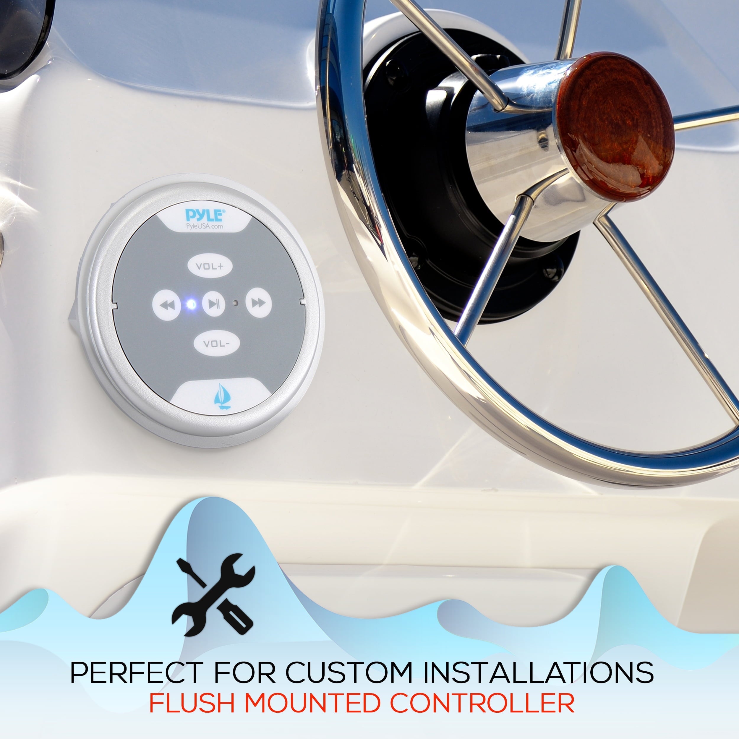 NEW Pyle PLMRMBT5S Marine Bluetooth 600 Watt 2 Channel Waterproof Boat Amplifier