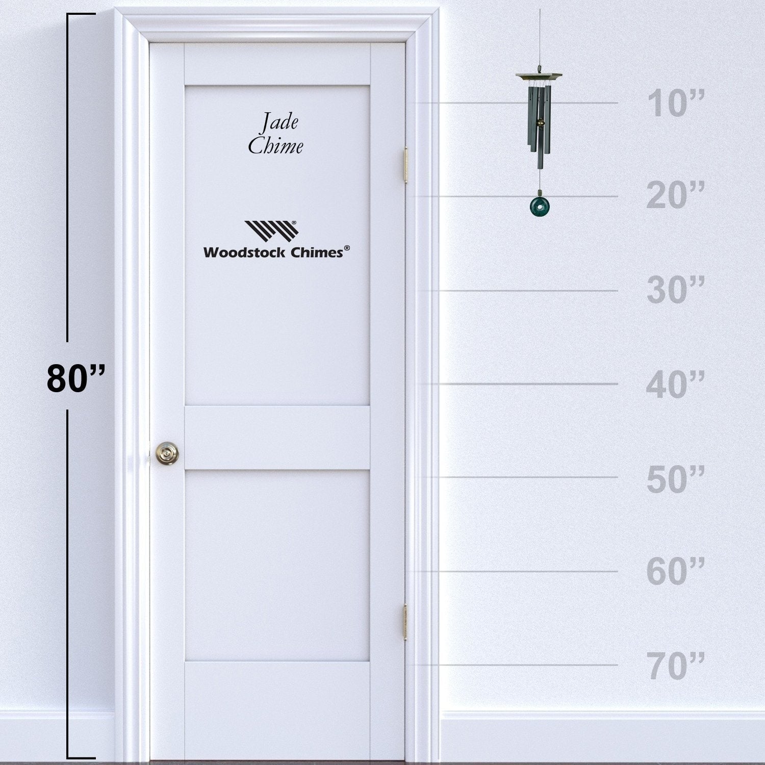 Woodstock Wind Chimes Signature Collection, Woodstock Jade Chime, 22'' Green Wind Chime JC