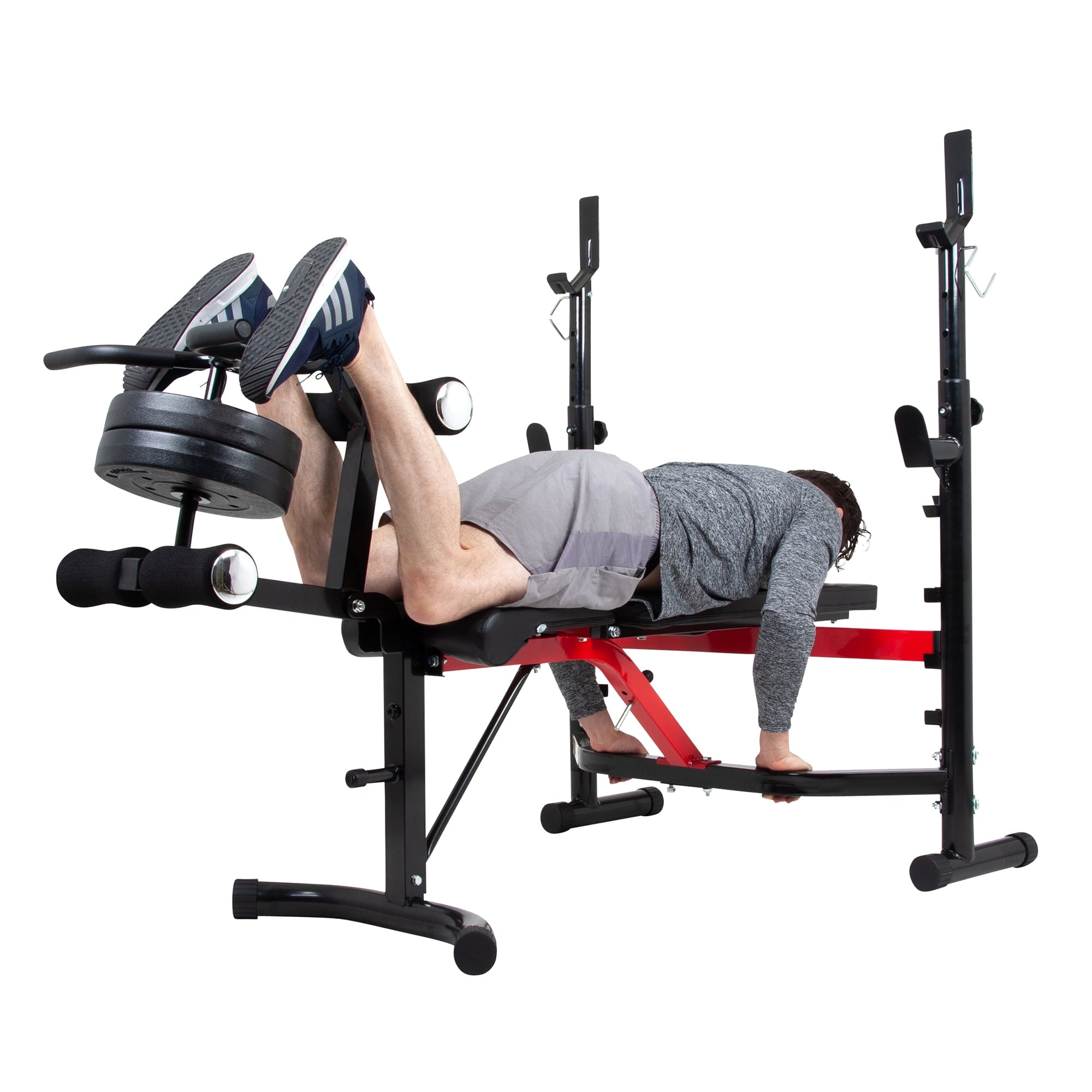 Body Champ BCB5268 Olympic Weight Bench with Arm Curl and Curl Bar Attachment, 300 Lbs. Weight Limit