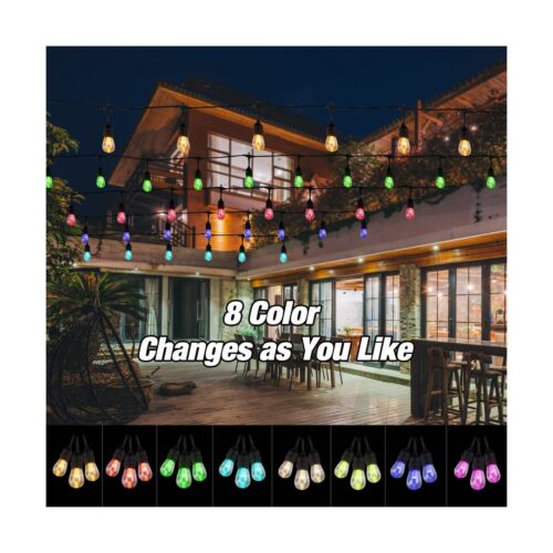 IPStank Outdoor String Lights, 96FT Color Changing Outdoor String Lights, Pat...