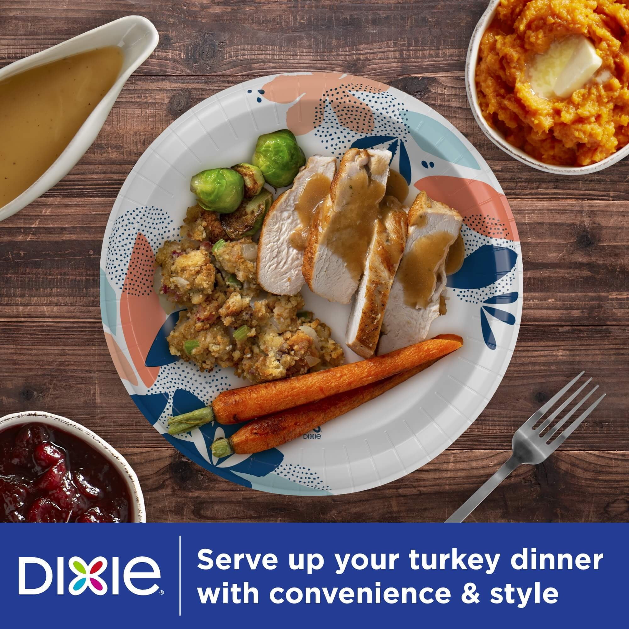 (4 pack) Dixie Disposable Paper Plates, Multicolor, 10 in, 210 Count