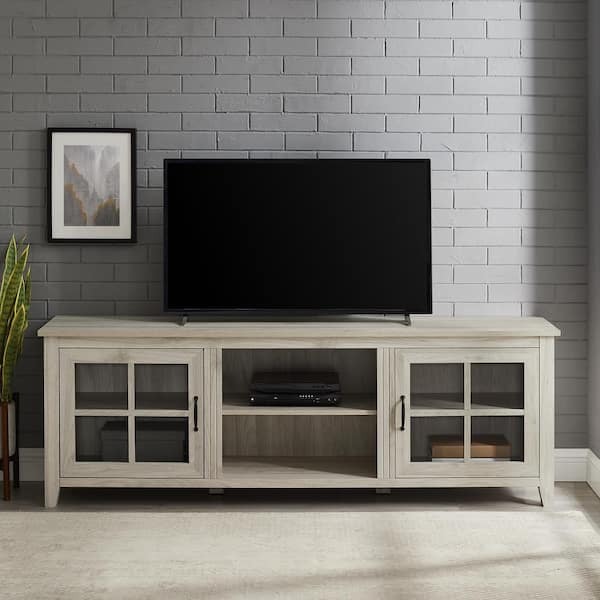 70 in. Birch Composite TV Stand Fits TVs Up to 75 in. with Storage Doors