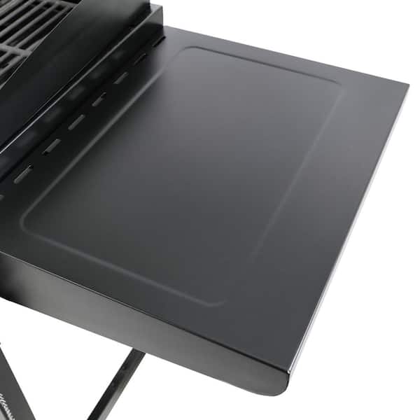 4-Burners Portable Propane Gas Grill and Griddle Combo Grills in Black with Side Tables