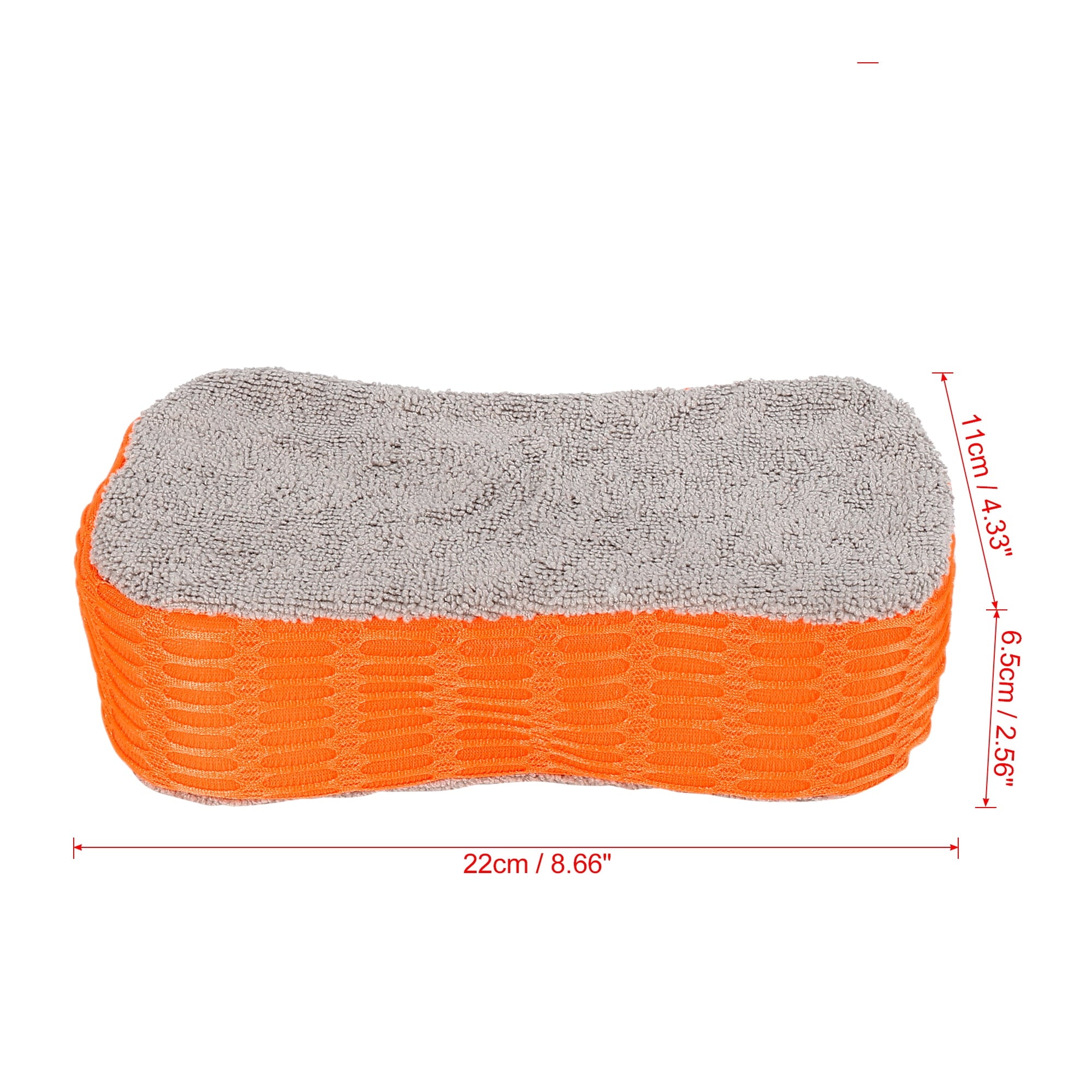 Unique Bargains 2 Pcs Orange Gray Car Wash Sponge Cleaning Double Sided Dirt Washing Tool  Absorbent